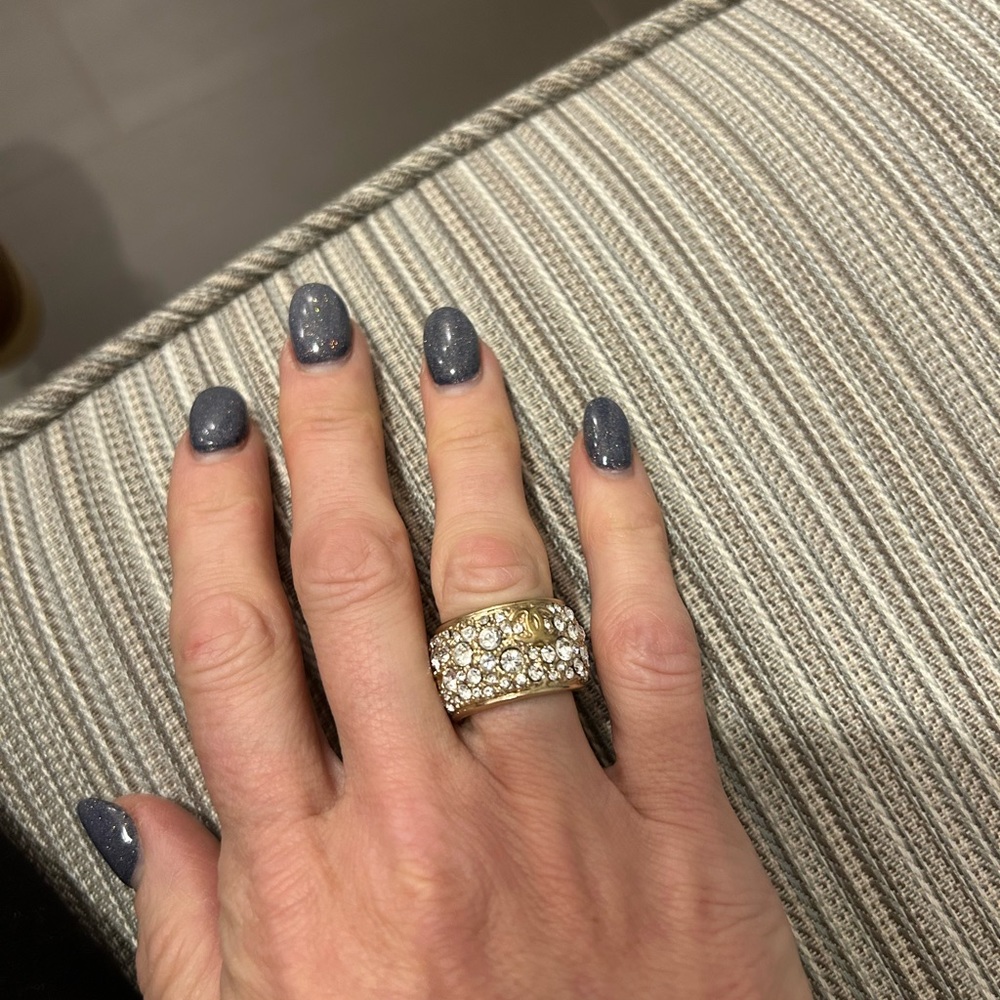 Chanel CC Logo Crystal Gold Cocktail Band